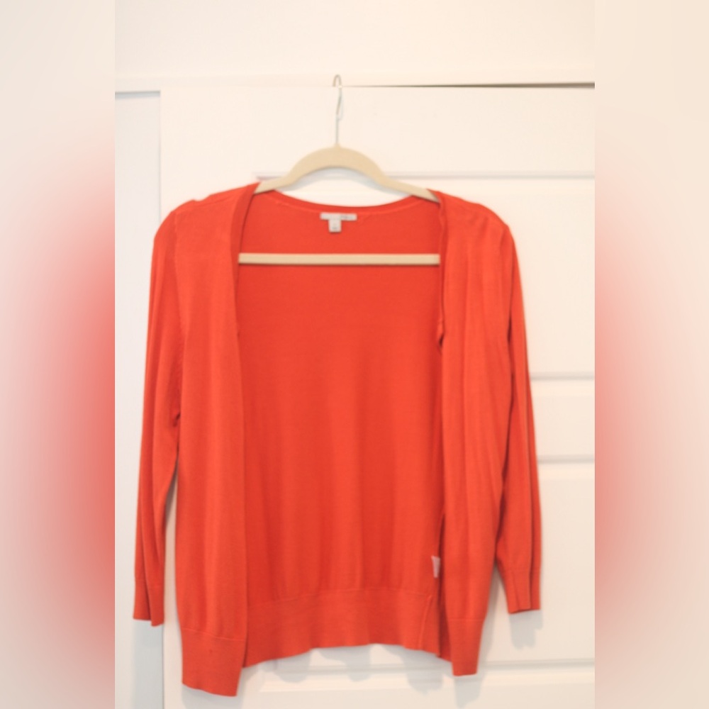 Halogen Burnt Orange Cardigan with buttons.